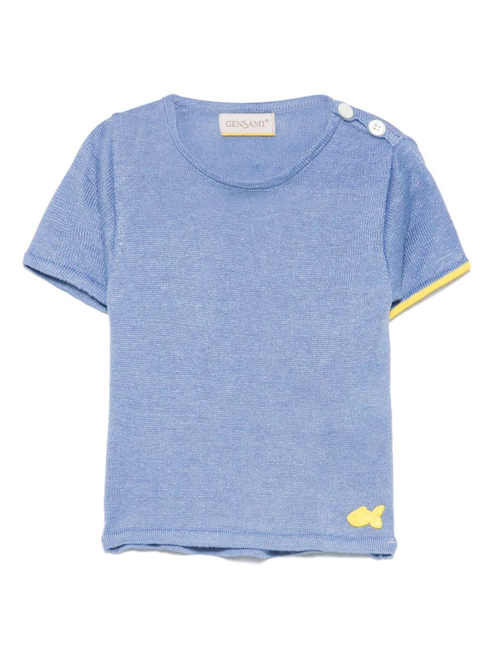 T-shirt per neonata Gensami kids azzurro in maglia - Rubino Kids