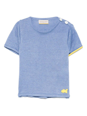 T-shirt per neonata Gensami kids azzurro in maglia