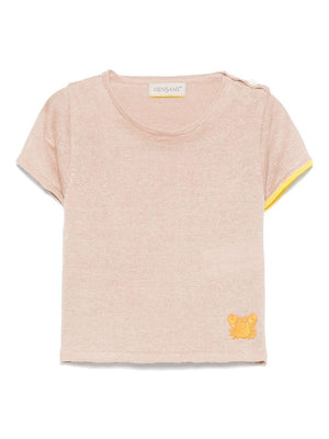 T-shirt per neonata Gensami kids marrone chiaro in maglia