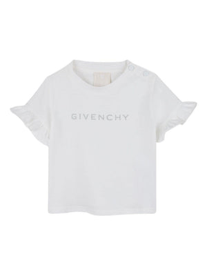 Givenchy Kids white ruffled-sleeve baby girl's T-shirt GIVENCHY