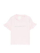 T-shirt per neonata Givenchy Kids rosa con maniche arricciate - Rubino Kids