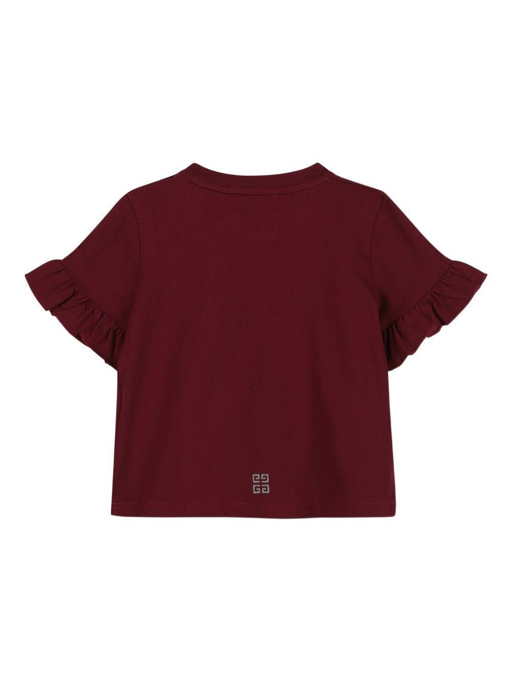 T-shirt per neonata Givenchy Kids rossa con stampa con logo - Rubino Kids