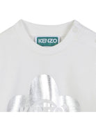 T-shirt per neonata Kenzo Kids bianca con stampa Boke Flower - Rubino Kids