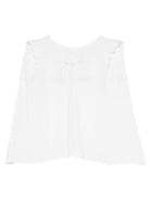 T-shirt per neonata Mariella Ferrari bianca con bordo smerlato - Rubino Kids