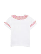 T-shirt per neonata Mariella Ferrari bianca con colletto alla Peter Pan - Rubino Kids