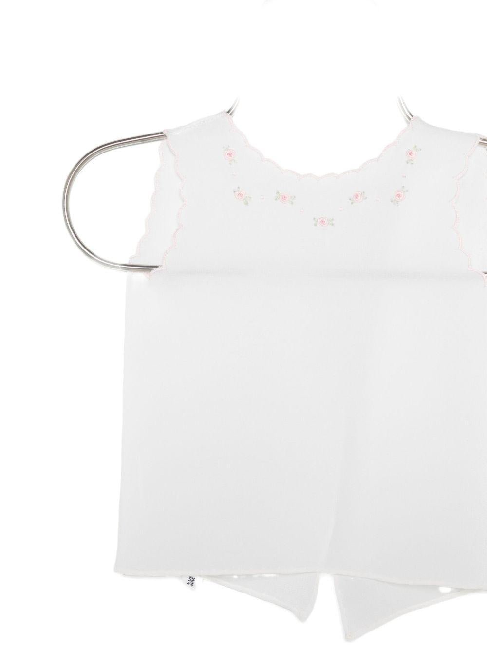 T-shirt per neonata Mariella Ferrari bianco con dettagli ricamati - Rubino Kids