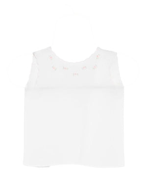 T-shirt per neonata Mariella Ferrari bianco con dettagli ricamati