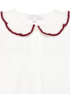 T-shirt per neonata Mariella Ferrari bianco con rifiniture bordeaux - Rubino Kids