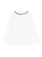 T-shirt per neonata Mariella Ferrari bianco con rifiniture verdi - Rubino Kids