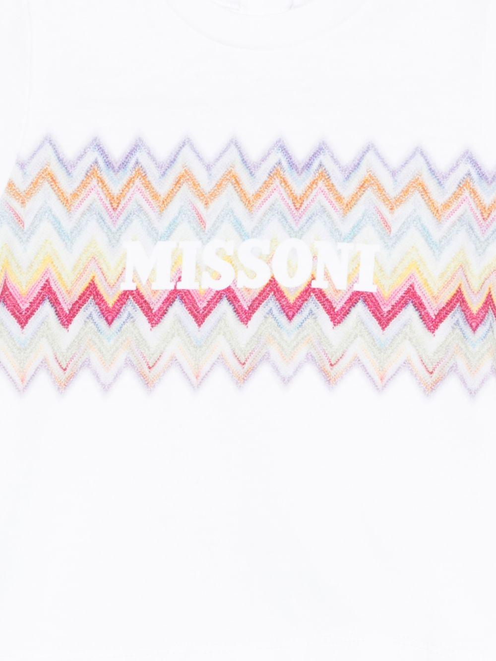 T-shirt per neonata Missoni Kids bianca con motivo a zigzag - Rubino Kids