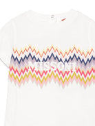 T-shirt per neonata Missoni Kids bianca con stampa a zig - zag - Rubino Kids