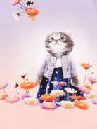 T-shirt per neonata Molo multicolore con stampa di gatto - Rubino Kids