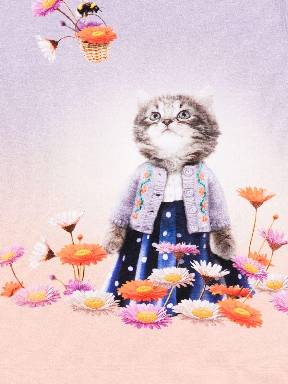 T-shirt per neonata Molo multicolore con stampa di gatto - Rubino Kids