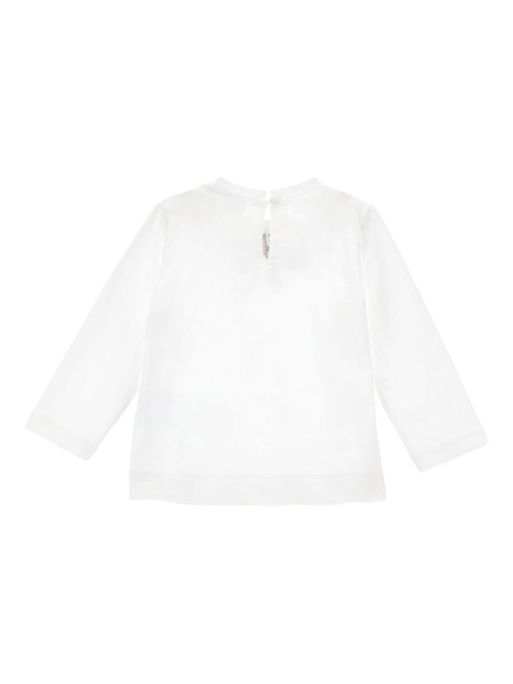 T-shirt per neonata Monnalisa bianca con logo - Rubino Kids