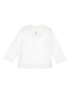 T-shirt per neonata Monnalisa bianca con logo - Rubino Kids