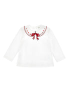 T-shirt per neonata Monnalisa bianca con logo - Rubino Kids