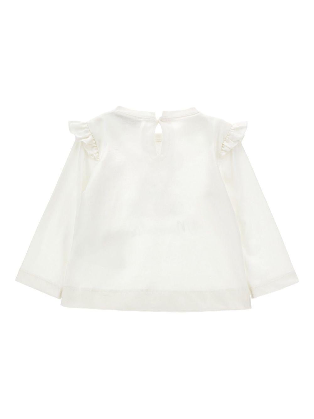 T-shirt per neonata Monnalisa bianca con stampa con orsetto - Rubino Kids