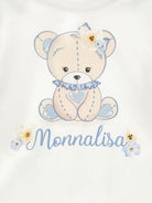 T-shirt per neonata Monnalisa bianca con stampa con orsetto - Rubino Kids