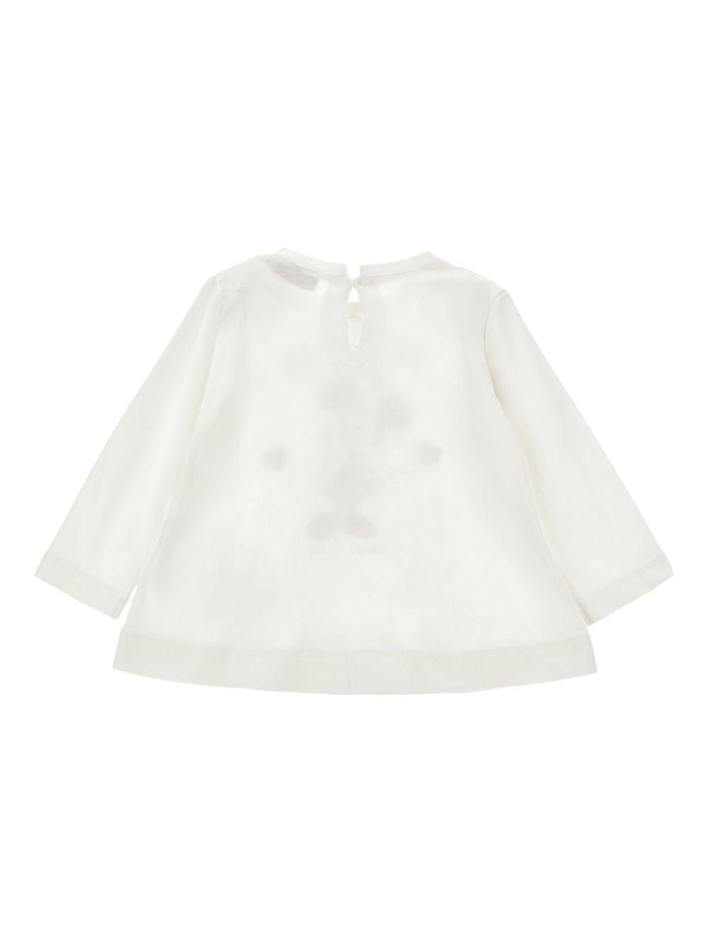 T-shirt per neonata Monnalisa bianca con stampa Minnie Mouse sul davanti - Rubino Kids