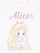 T-shirt per neonata Monnalisa bianco con motivo Alice x Disney - Rubino Kids