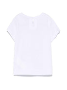 T-shirt per neonata Monnalisa bianco con stampa e decorazione con strass - Rubino Kids