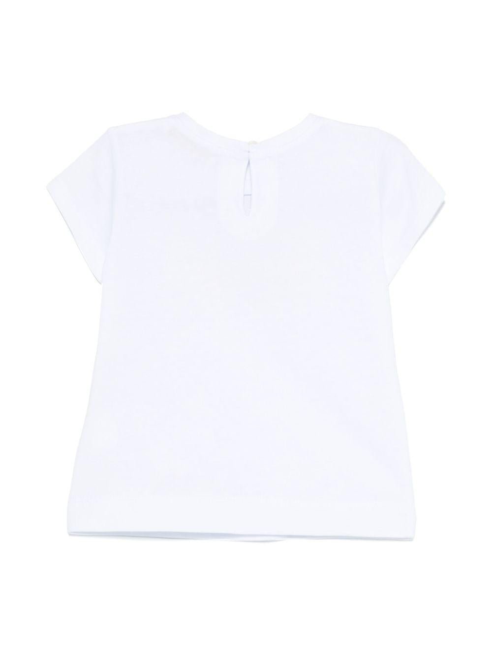 T-shirt per neonata Monnalisa bianco con stampa fiocco sul davanti - Rubino Kids