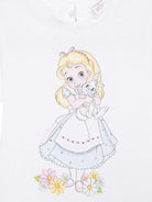 T-shirt per neonata Monnalisa bianco con stampa grafica x Disney - Rubino Kids