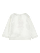 T-shirt per neonata Monnalisa bianco in cotone con stampa sul davanti - Rubino Kids