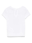 T-shirt per neonata Monnalisa bianco in jersey con stampa bouquet - Rubino Kids