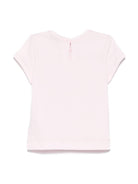 T-shirt per neonata Monnalisa rosa con stampa con rose sul davanti - Rubino Kids