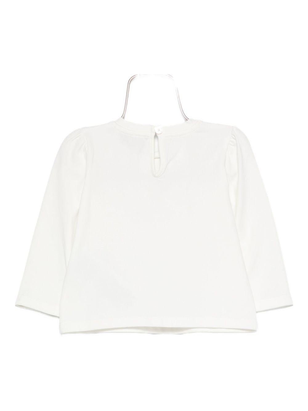 T-shirt per neonata Moschino Kids bianca con motivo Teddy Bear - Rubino Kids