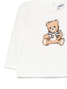 T-shirt per neonata Moschino Kids bianca con motivo Teddy Bear - Rubino Kids