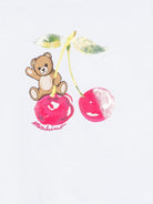 T-shirt per neonata Moschino Kids bianca con stampa Cherry - Rubino Kids