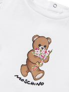 T-shirt per neonata Moschino Kids bianca con stampa orsetto - Rubino Kids