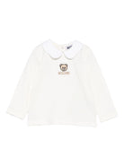 T-shirt per neonata Moschino Kids bianco con ricamo orsetto - Rubino Kids