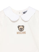 T-shirt per neonata Moschino Kids bianco con ricamo orsetto - Rubino Kids