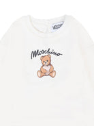 T-shirt per neonata Moschino Kids bianco con stampa Teddy Bear - Rubino Kids
