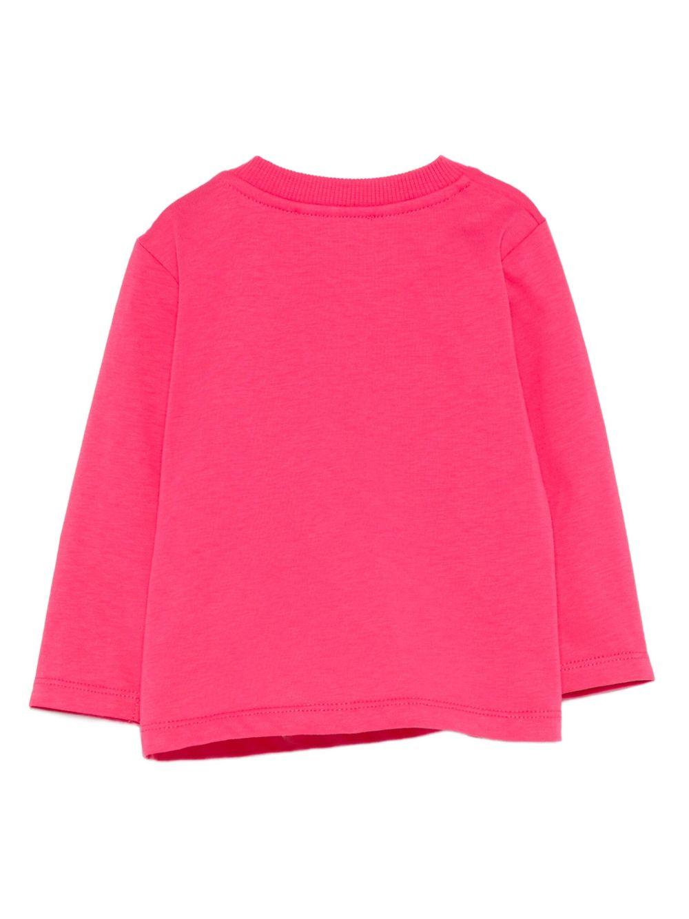 T-shirt per neonata Moschino Kids fucsia con motivo Teddy Bear - Rubino Kids