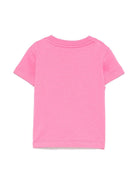 T-shirt per neonata Moschino Kids fucsia con stampa Teddy Bear - Rubino Kids