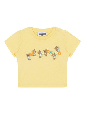 T-shirt per neonata Moschino Kids giallo con motivo Teddy Bear