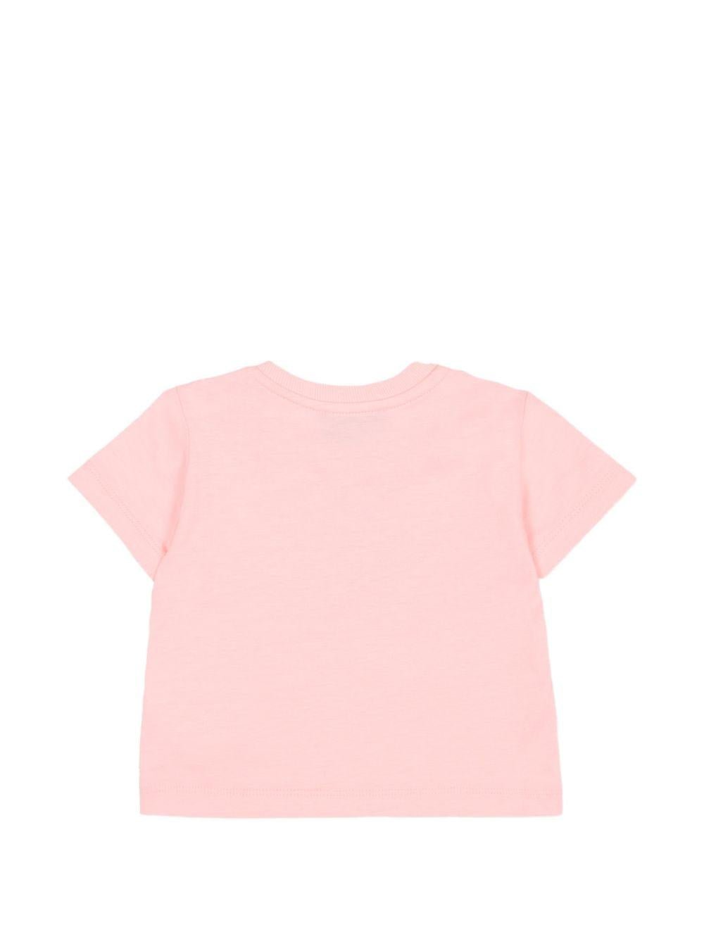 T-shirt per neonata Moschino Kids rosa con motivo Teddy Bear - Rubino Kids