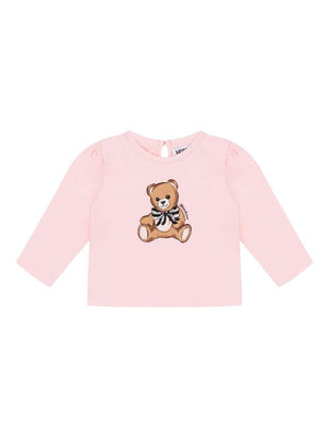T-shirt per neonata Moschino Kids rosa con motivo Teddy Bear