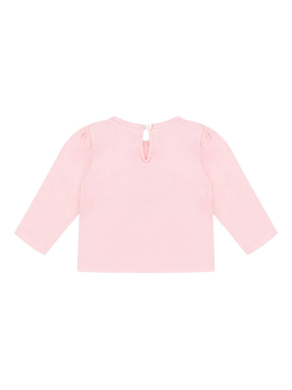 T-shirt per neonata Moschino Kids rosa con motivo Teddy Bear - Rubino Kids