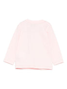 T-shirt per neonata Moschino Kids rosa con orsetto ricamato - Rubino Kids