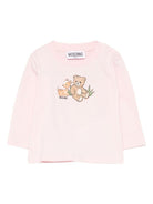 T-shirt per neonata Moschino Kids rosa con stampa grafica - Rubino Kids
