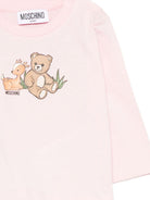 T-shirt per neonata Moschino Kids rosa con stampa grafica - Rubino Kids