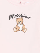 T-shirt per neonata Moschino Kids rosa con stampa Teddy Bear - Rubino Kids