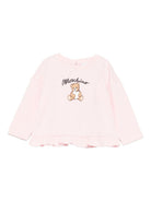 T-shirt per neonata Moschino Kids rosa con stampa Teddy Bear - Rubino Kids