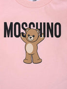 T-shirt per neonata Moschino Kids rosa con stampa teddy - Rubino Kids