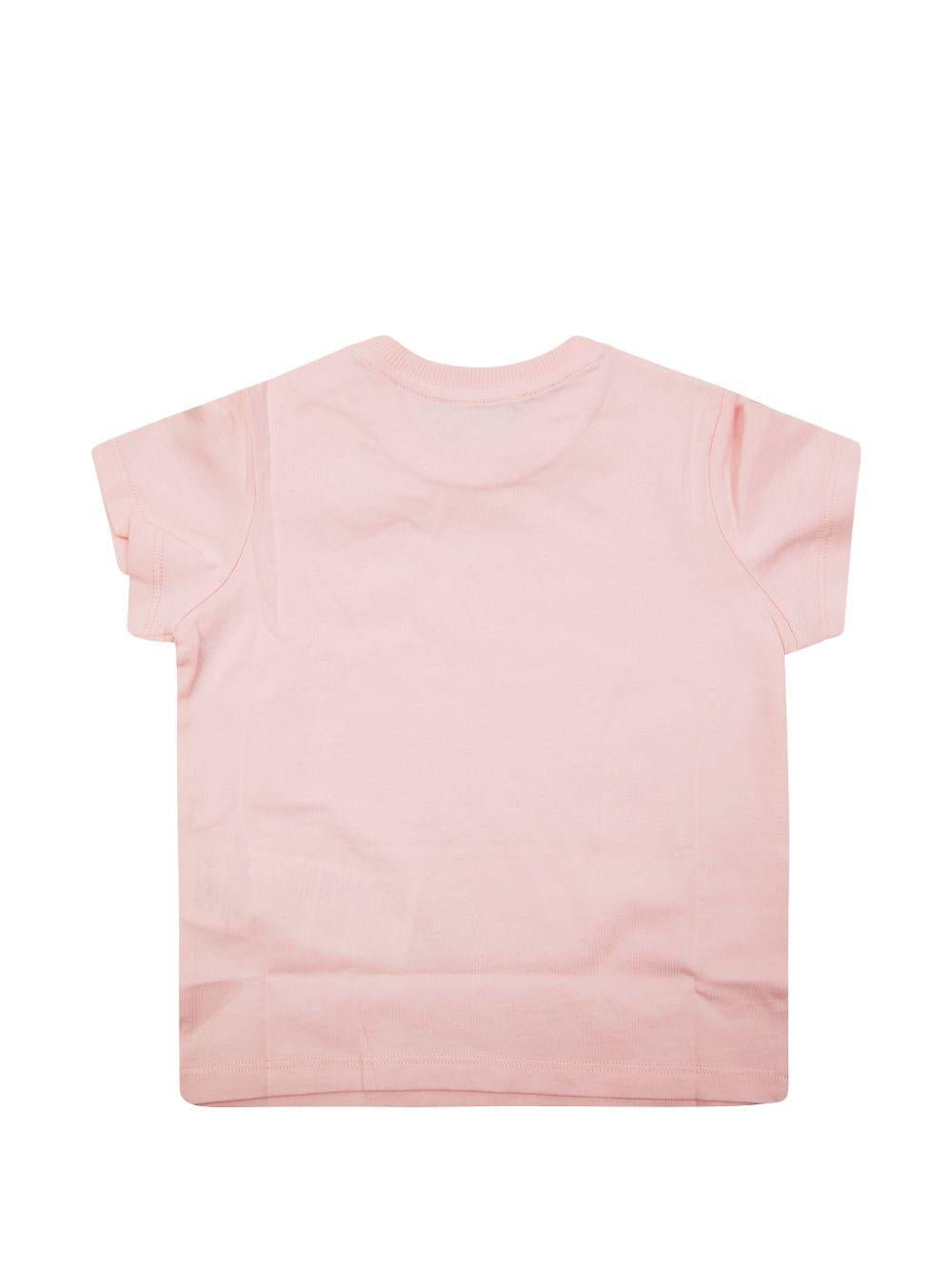 T-shirt per neonata Moschino Kids rosa con stampa tre orsetti sul davanti - Rubino Kids